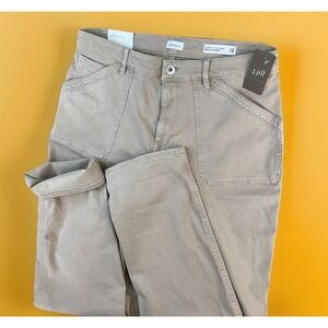 J Jill Jeans Curvy High-Rise Straight Leg Ankle Beige Stretch Women Sz‎ 12 NWT